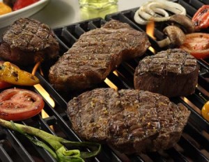 Filets Strips Ribeyes on Grill