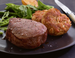 Filet Mignon and Crabcakes