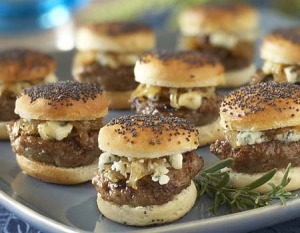 Caramelized Onion and Gorgonzola Sliders