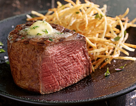 Sliced Filet Mignon with Steak Butters